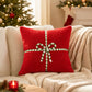 Christmas Bow Throw Pillow Cover Square Plush Decorative Cushion Cover