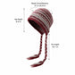 Patterned Knit Beanie with Braided Tassels