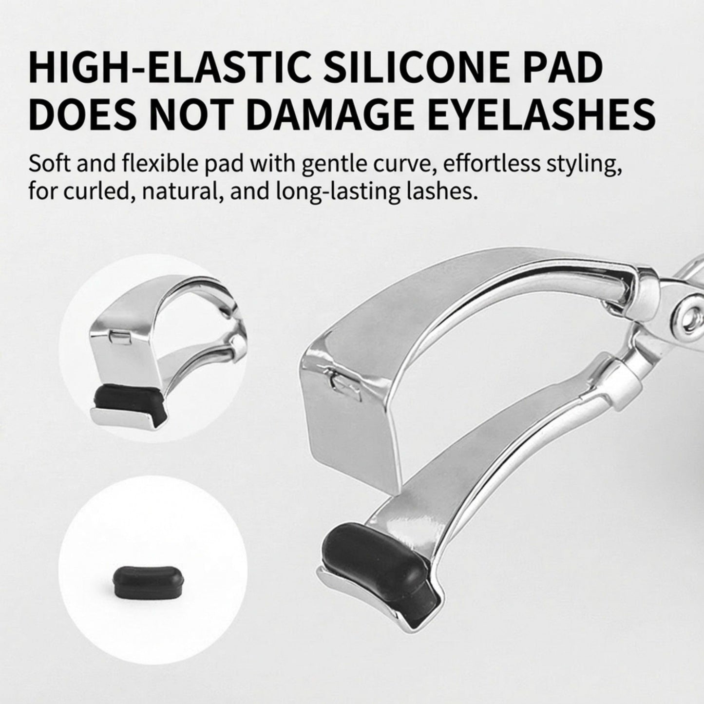 Classic Metal Eyelash Curler 2 Piece Set with Curved Lash Frame for Smooth Natural Lift