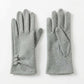 Faux Suede Winter Gloves with Pleated Wrist and Button Detail 9.4 x 3.3in