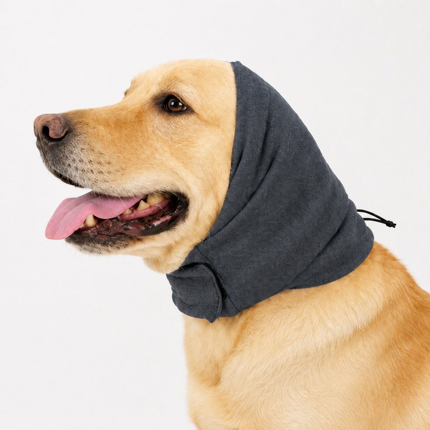 Adjustable Dog Ear Cover Head Wrap with Drawstring for Grooming, Noise Coverage and Cold Weather