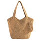 Tassel Straw Tote Bag with Zipper Closure for Beach and Travel