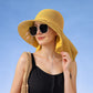Womens Mesh Panel Wide Brim Sun Hat with Back Flap UV Protection and Tie Detail for Outdoor Activities