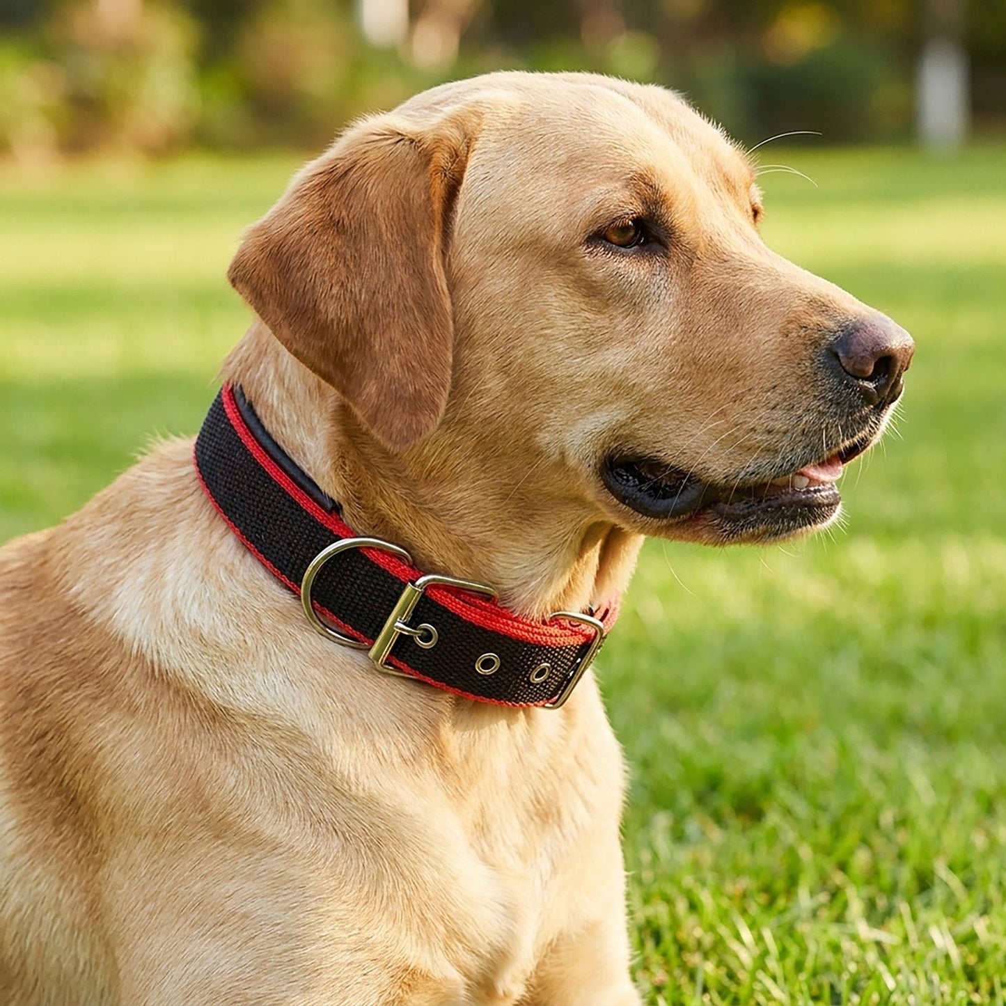 Padded Dog Collar Adjustable Nylon Pet Collar with Metal Buckle Soft Lining