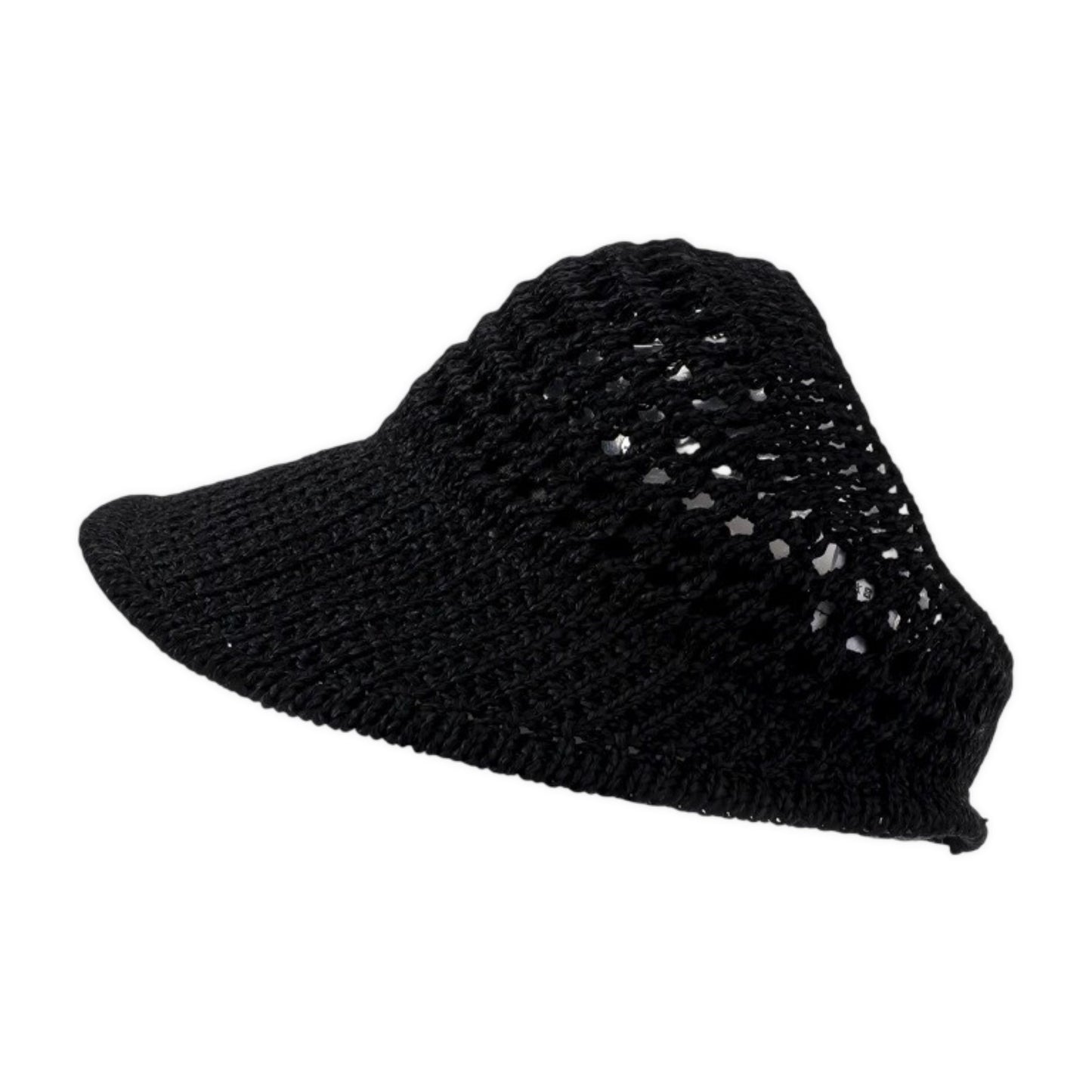 Crochet Bucket Hat Summer Knit Sun Hat Breathable Lightweight Beach Cap