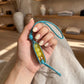 Pea Pod Bag Charm with Bead Detail and Loop Attachment