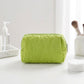 Floral Quilted Makeup Bag Large Capacity Cosmetic Toiletry Travel Pouch with Handle