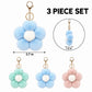 Fluffy Flower Pom Pom Keychain Cute Faux Fur Bag Charm Set