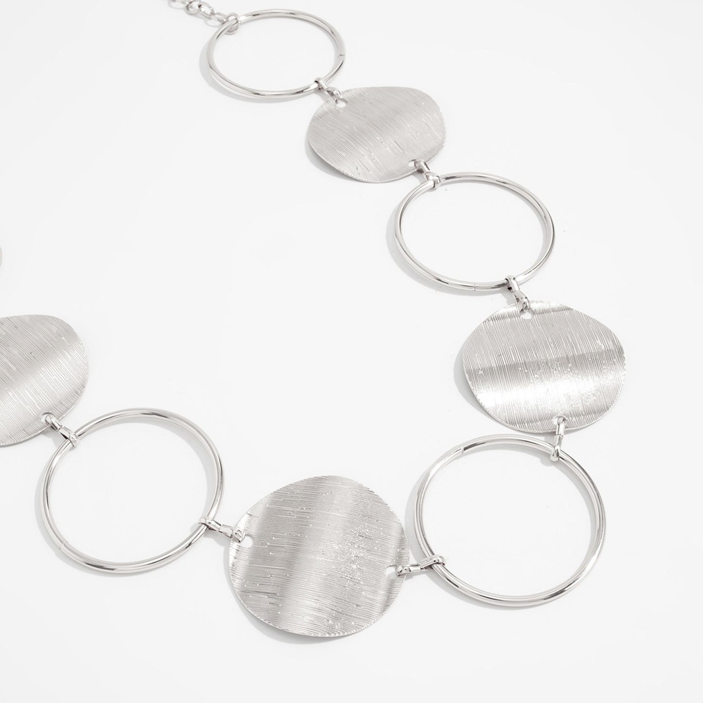 Round Disc and Ring Metal Waist Chain Adjustable Body Belt Modern Statement Waist Jewelry