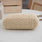 Woven Shoulder Bag with Chain Strap Zip Closure and Interior Slip Pocket