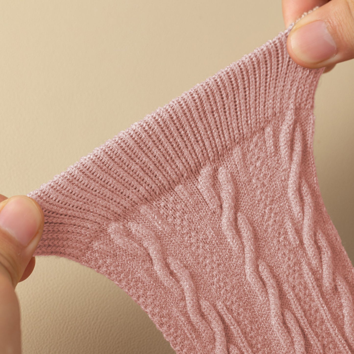 Classic Crew Socks Cable-Knit Cotton for Casual Stability and Comfort 2 Pairs