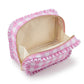 Ruffle Trim Travel Makeup Bag with Zipper Closure