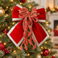 3ct Fabric Christmas Bow Decorations with Gold Trim Burgundy