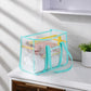 Clear PVC Beach Tote Bag with Front Pocket and Shoulder Handles