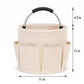 Collapsible Utility Basket with Aluminum Handle and Exterior Pockets
