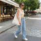 Fringe Hobo Tote Bag with Textured Design and Shoulder Handle