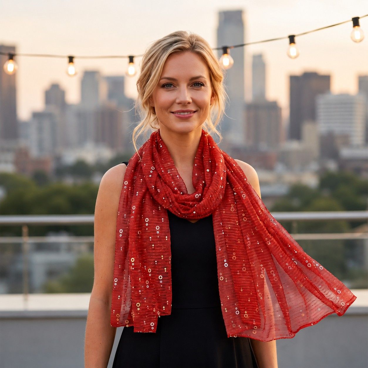 Sheer Sequin Oblong Scarf Lightweight Sparkle Mesh Shawl Wrap
