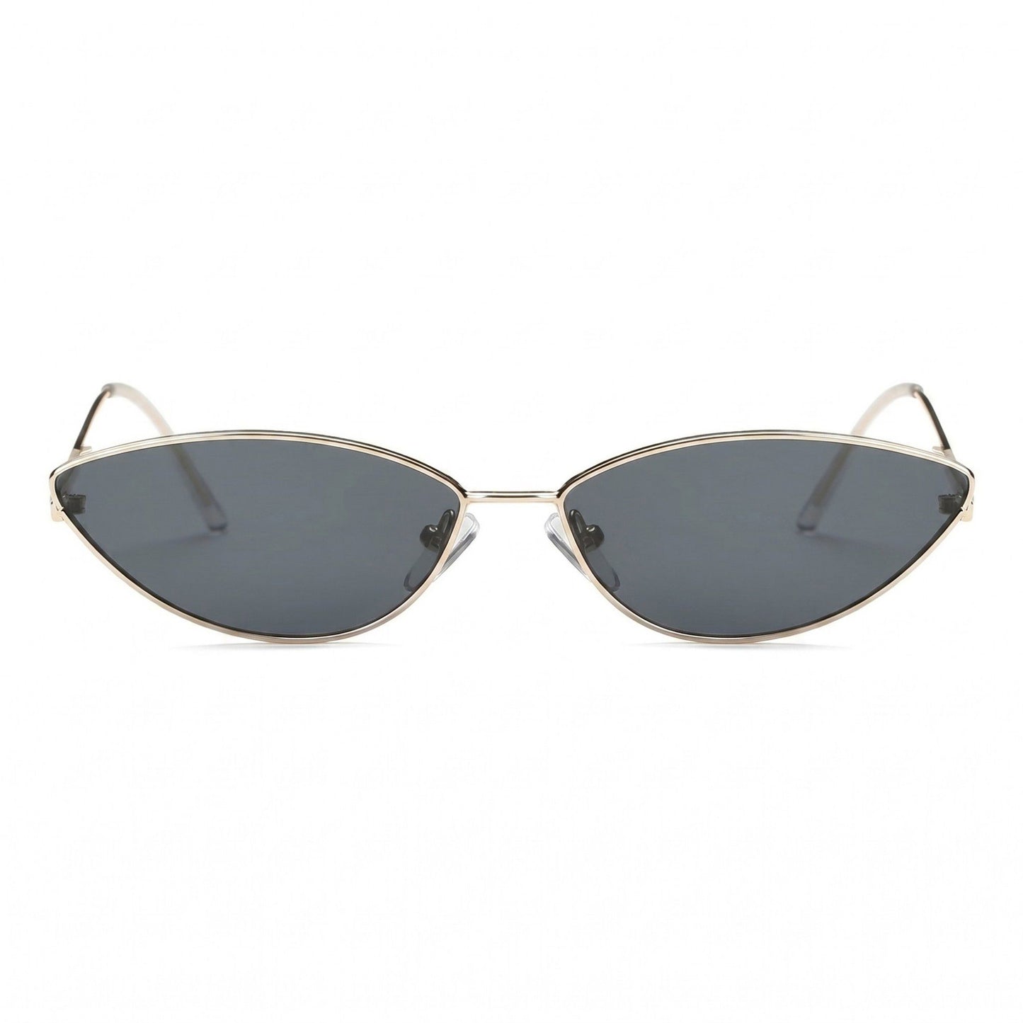 Sleek Cat-Eye Sunglasses with Slim Metal Temples and Stylish Lenses