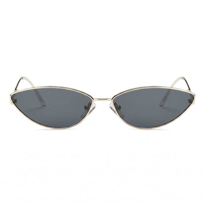 Sleek Cat-Eye Sunglasses with Slim Metal Temples and Stylish Lenses