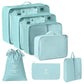 Travel Packing Organizer Set with Mesh Cubes Drawstring Bag Zipper Pouch Lightweight Storage Set