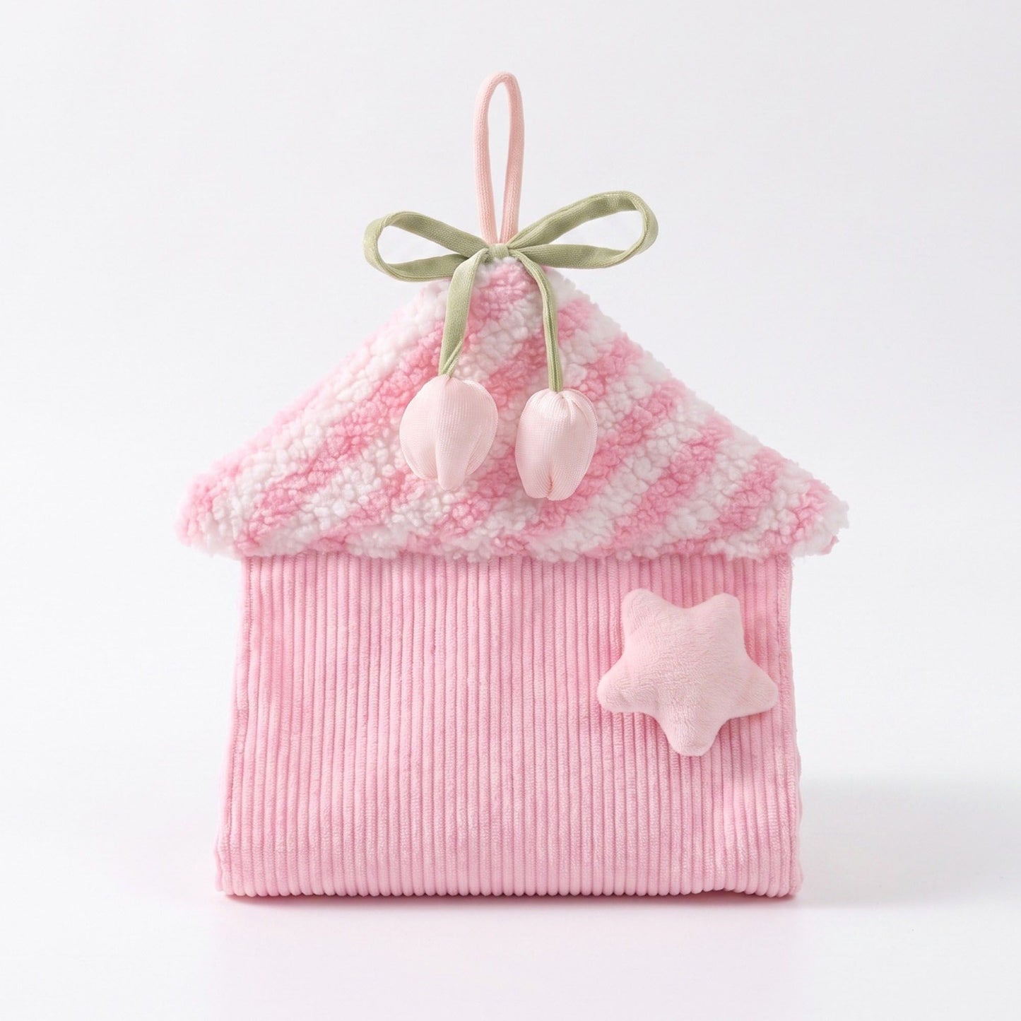 Hanging Tissue Holder House Shape Soft Fabric Tissue Dispenser