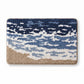 Coastal Beach Scene Plush Bathroom Mat with Umbrella and Ocean Wave Design