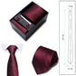 Men's Diamond Grid Pattern Tie Gift Set Necktie Pocket Square Cufflinks Tie Clip Formal Accessory Set