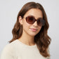 Oversized Cat-Eye Frame Sunglasses with Gradient Lenses and Elegant Temple Detail