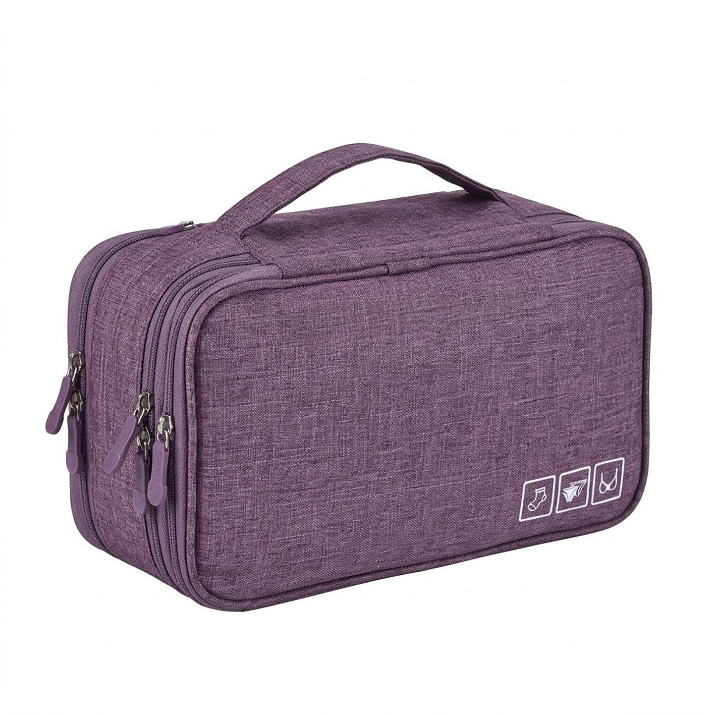 Travel Underwear Organizer Bag with Zipper and Carry Handle
