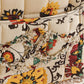 Fabric Storage Basket Quilted Cotton Organizer Bin with Floral Print Decorative Storage