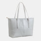 Crocodile Embossed Tote Bag Large Shoulder Handbag with Zipper Closure