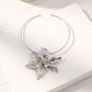 Women's Sculpted Flower Pendant Necklace with Smooth Metal Finish Statement Jewelry
