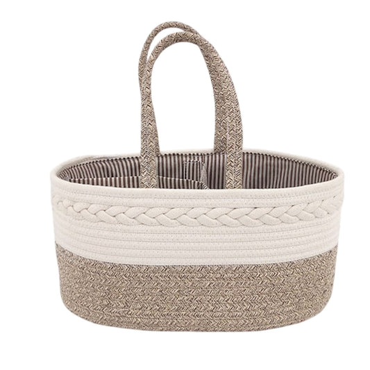 Woven Rope Storage Basket Organizer Bin Soft Cotton Basket for Nursery Shelves Closet Organization