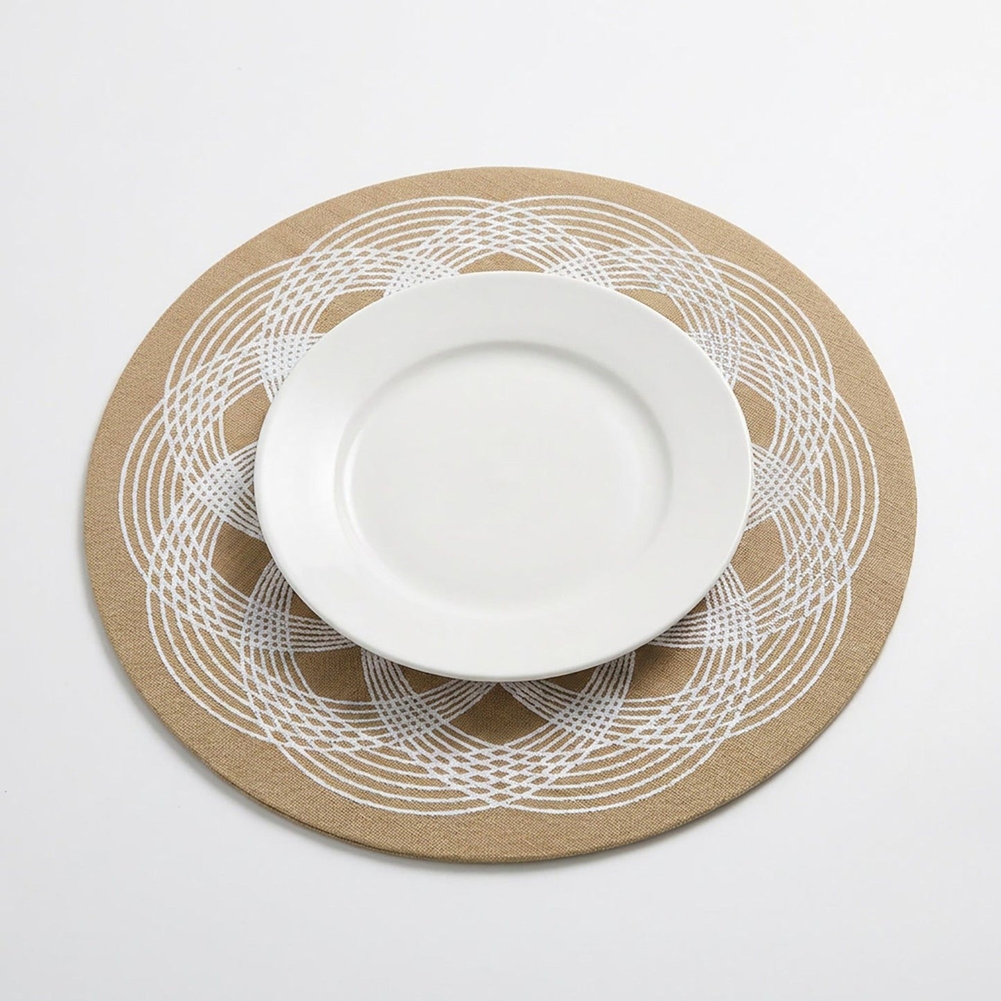4 Piece Mandala Placemat Set Metallic PVC Heat Resistant Round Table Mats for Dining Table