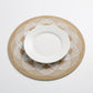 4 Piece Mandala Placemat Set Metallic PVC Heat Resistant Round Table Mats for Dining Table