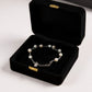 Women's Pearl and Crystal Beaded Bracelet with Delicate Chain Design