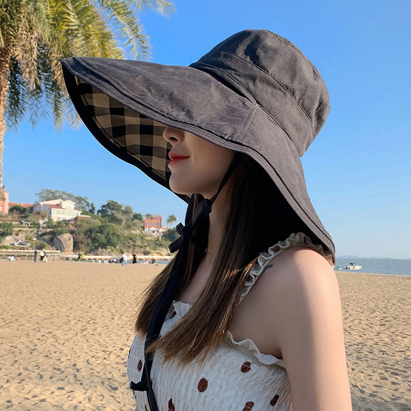 Women's Double-Sided Reversible Wide-Brim Sun Hat