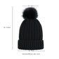 Soft Knit Winter Beanie Hat with Satin-Lined Interior Ribbed Texture and Fluffy Pom Detail