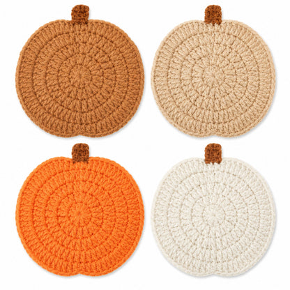 Handmade Crochet Halloween Pumpkin Cup Coaster Set of 4