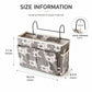 Hanging Bedside Storage Caddy Bunny Print Organizer with Hooks and Multiple Pockets