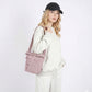 Water Resistant Nylon Crossbody Bucket Bag Adjustable Strap Multi Pocket Everyday Travel Bag