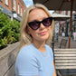Cat-Eye Fashion Sunglasses with Lightweight Metal Arms and Gradient Lenses