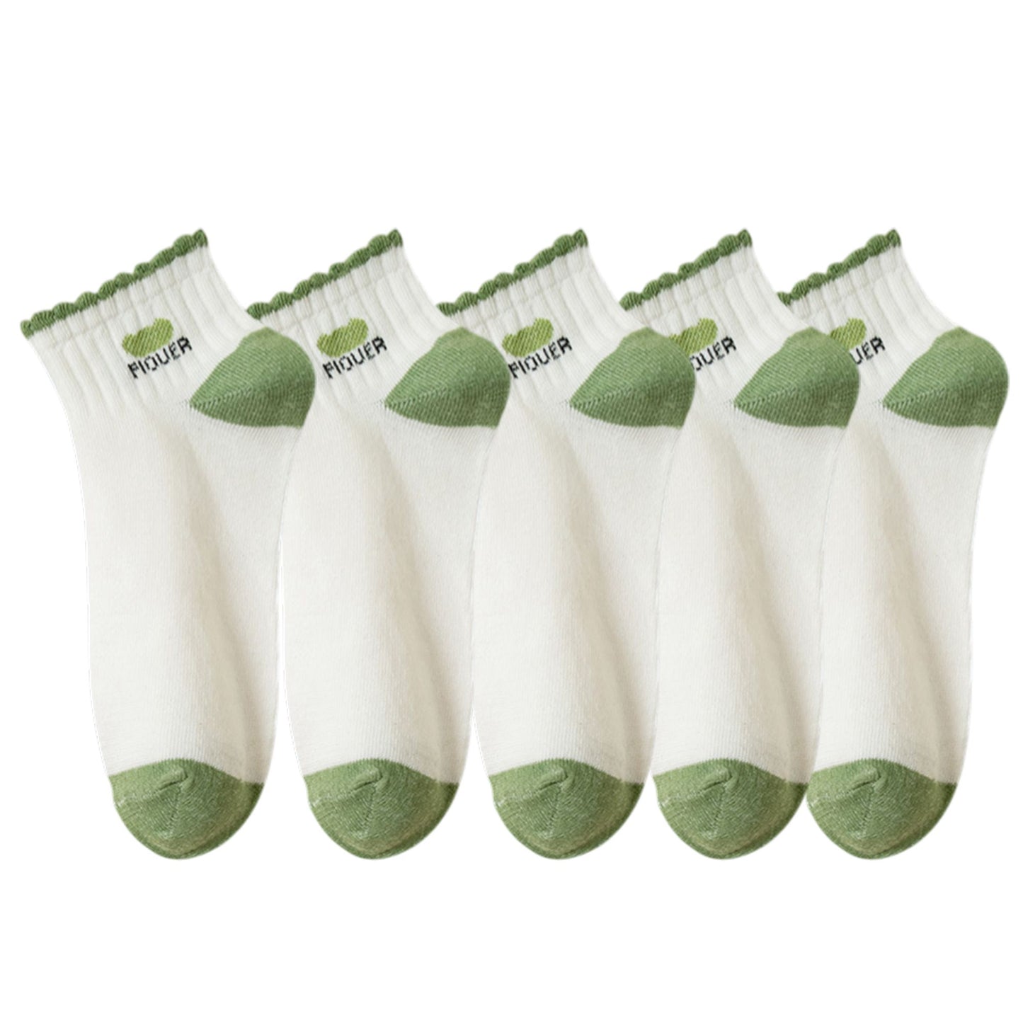 5 Pairs Women's Low Cut Ankle Socks with Polka Dot and Stripe Patterns Soft Cotton Anti-Pilling Casual Everyday Style