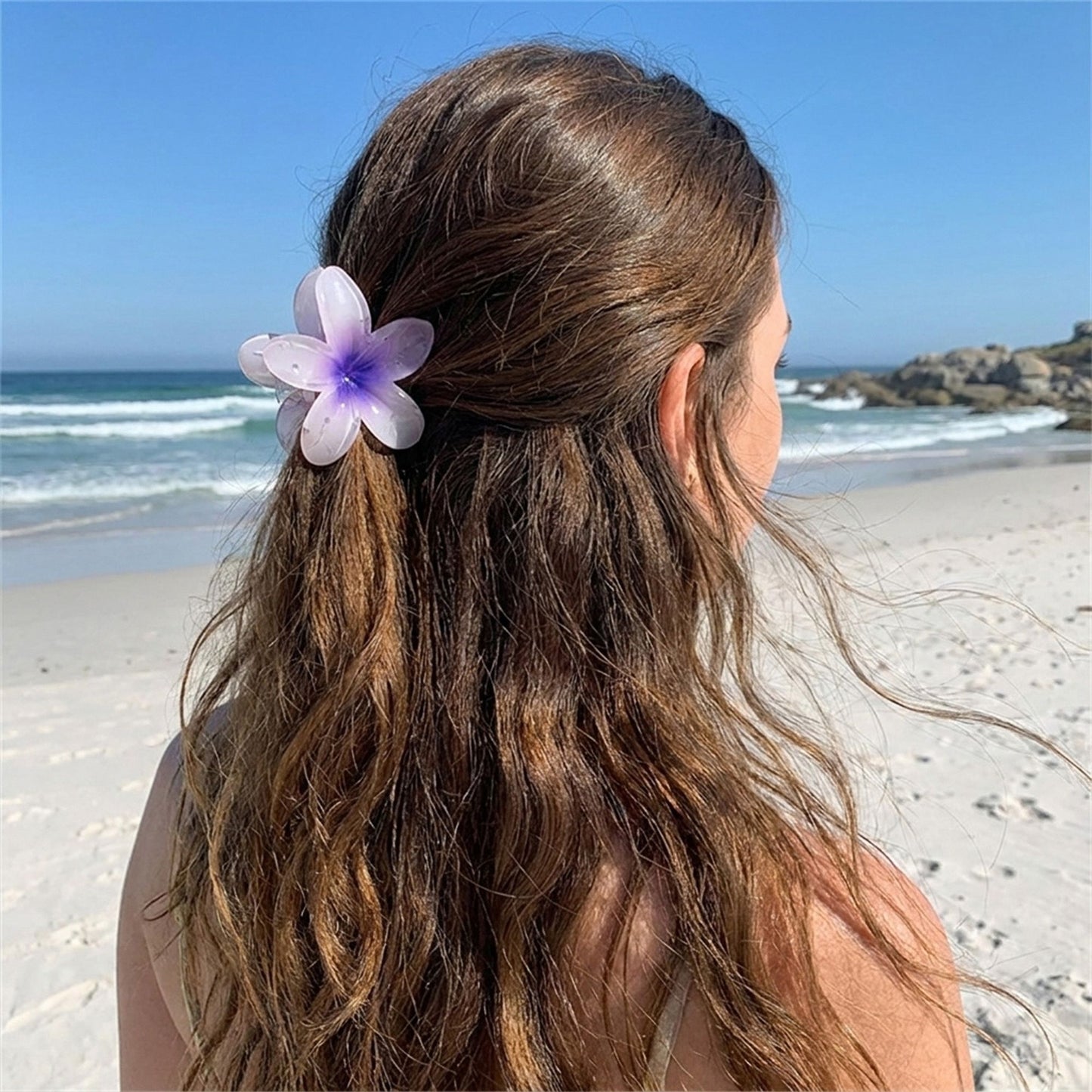 Flower Hair Clips Set 6 Pack Colorful Floral Claw Clips Small Hair Accessories