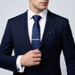 Men's Baroque Floral Tie Gift Set with Matching Pocket Square Cufflinks and Silver Tie Clip