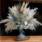 Elegant Dried Flowers Pampas and Eucalyptus Arrangement, 17.8 Inches