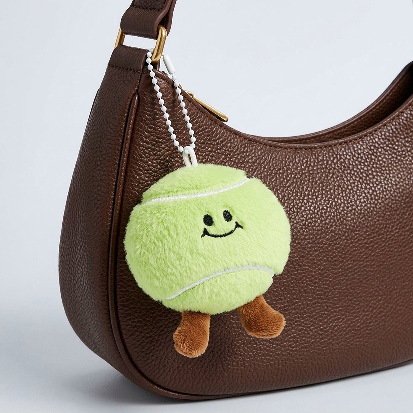 2 Pack Plush Sports Ball Key Chains with Smiley Face Bag Charms