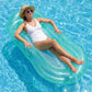 Pink Inflatable Pool Float with Mesh Center and Pillow Headrest