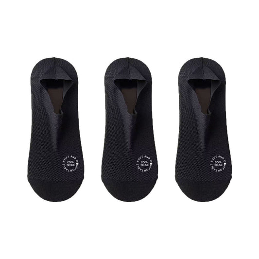 Men's No-Show Mesh Socks with Non-Slip Silicone Heel Grip and Breathable Low-Cut Design 3-Pack