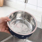 Stainless Steel Pet Bowl - Non-Slip Dog and Cat Food Dish with Paw Print Accent